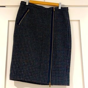 J Crew Skirt 6 Wool Zipper Detail Blue